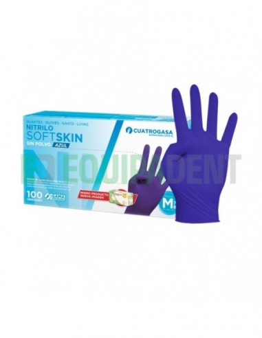 GUANTES NITRILO SIN POLVO AZUL